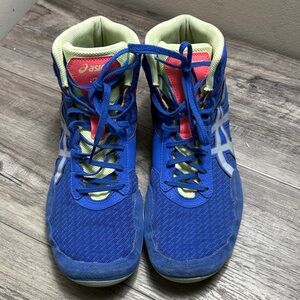 Acsis 1081A021 wrestling Shoes Matflex Blue Orange Size 12 1/2 Fast Ship